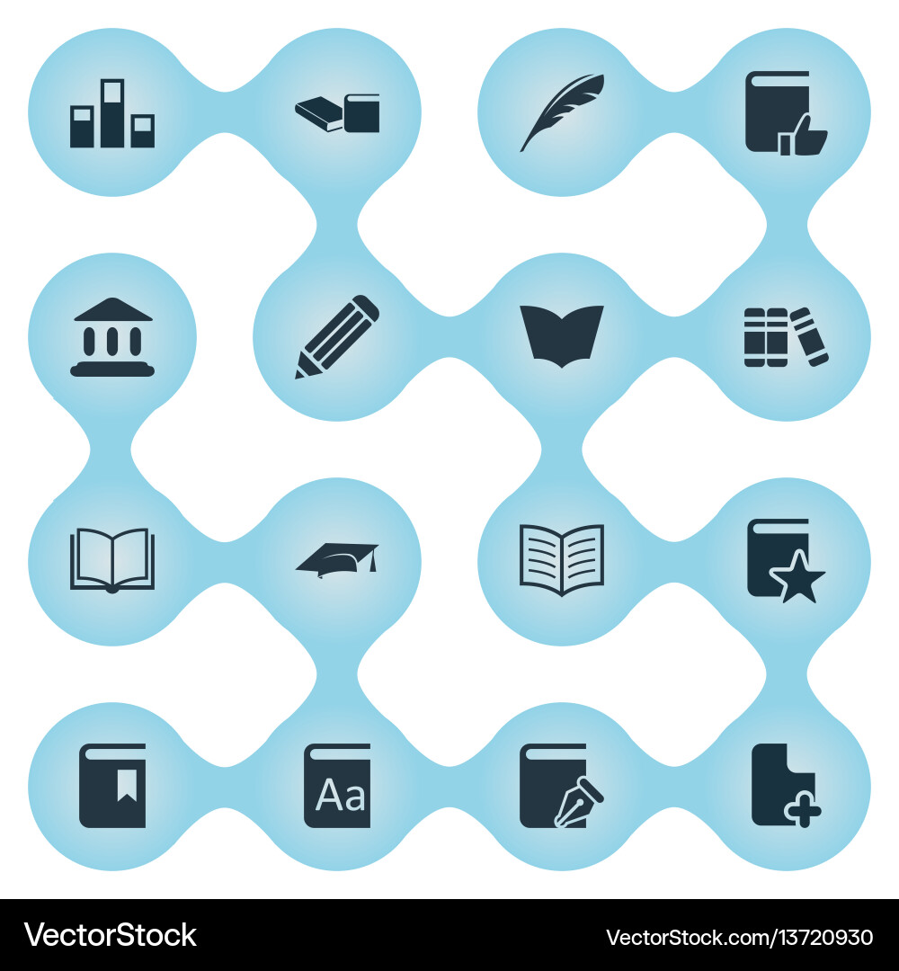 Set of simple knowledge icons vector image