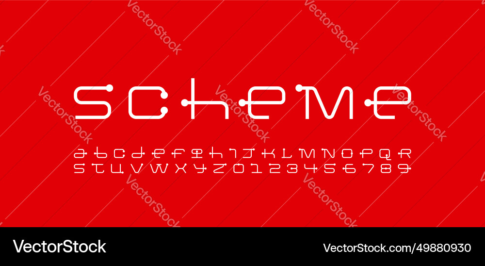 Technical font digital cyber alphabet Technical font digital cyber alphabet vector image