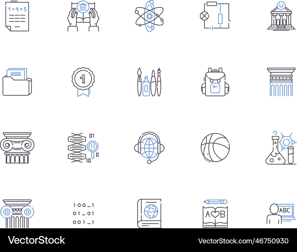 University outline icons collection University outline icons collection vector image