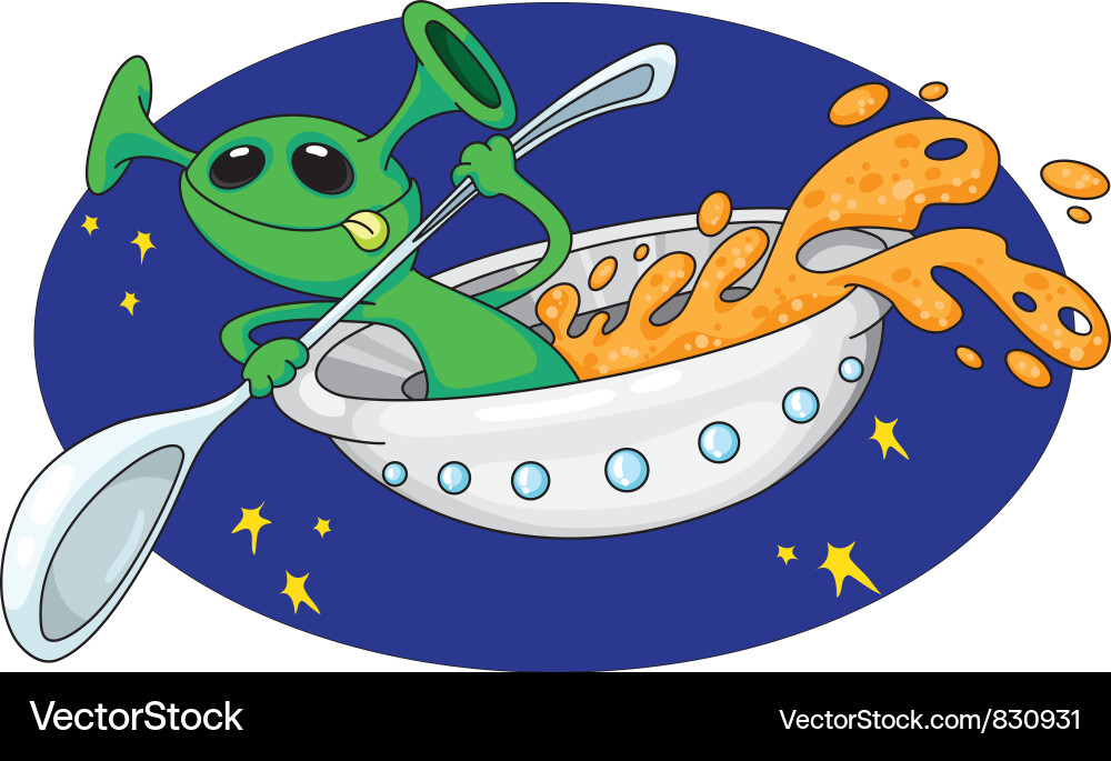 Alien in space Royalty Free Vector Image - VectorStock