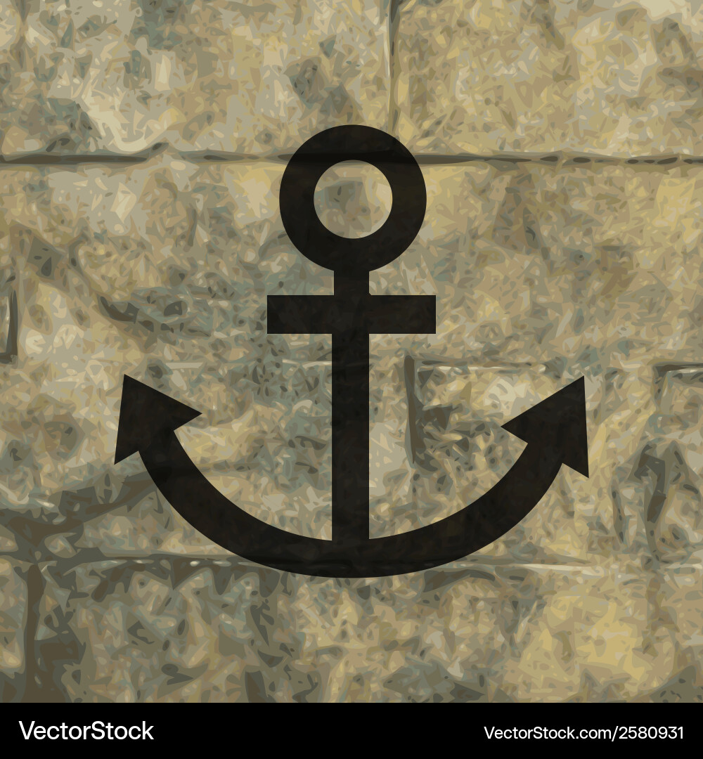 Anchor flat modern web button and space for your Vector Image