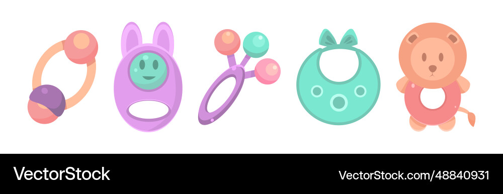 Babyhood object and different items for playing Babyhood object and different items for playing vector image
