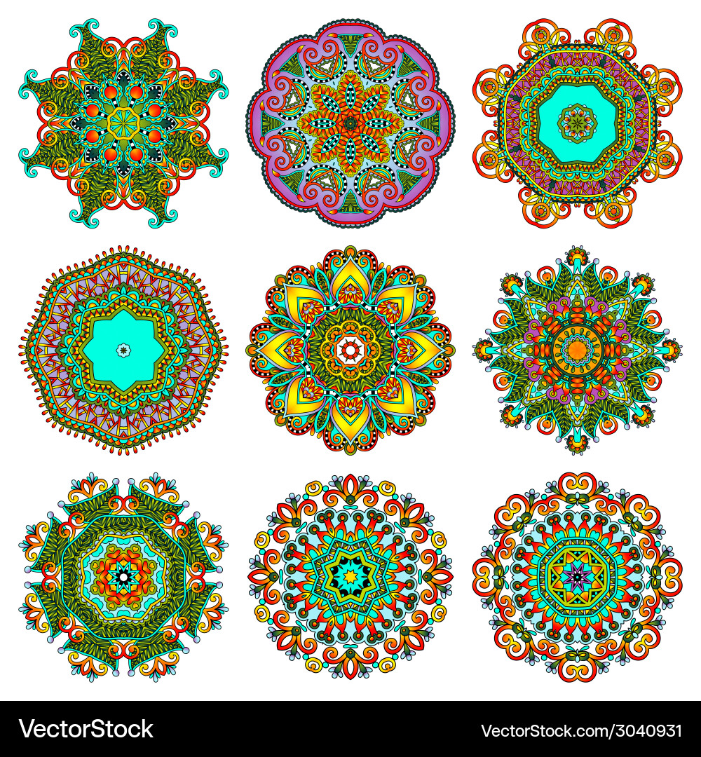 Circle lace ornament round ornamental geometric Vector Image