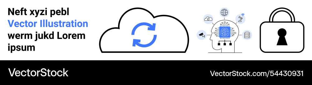 Cloud synchronization artificial intelligence Cloud synchronization artificial intelligence vector image