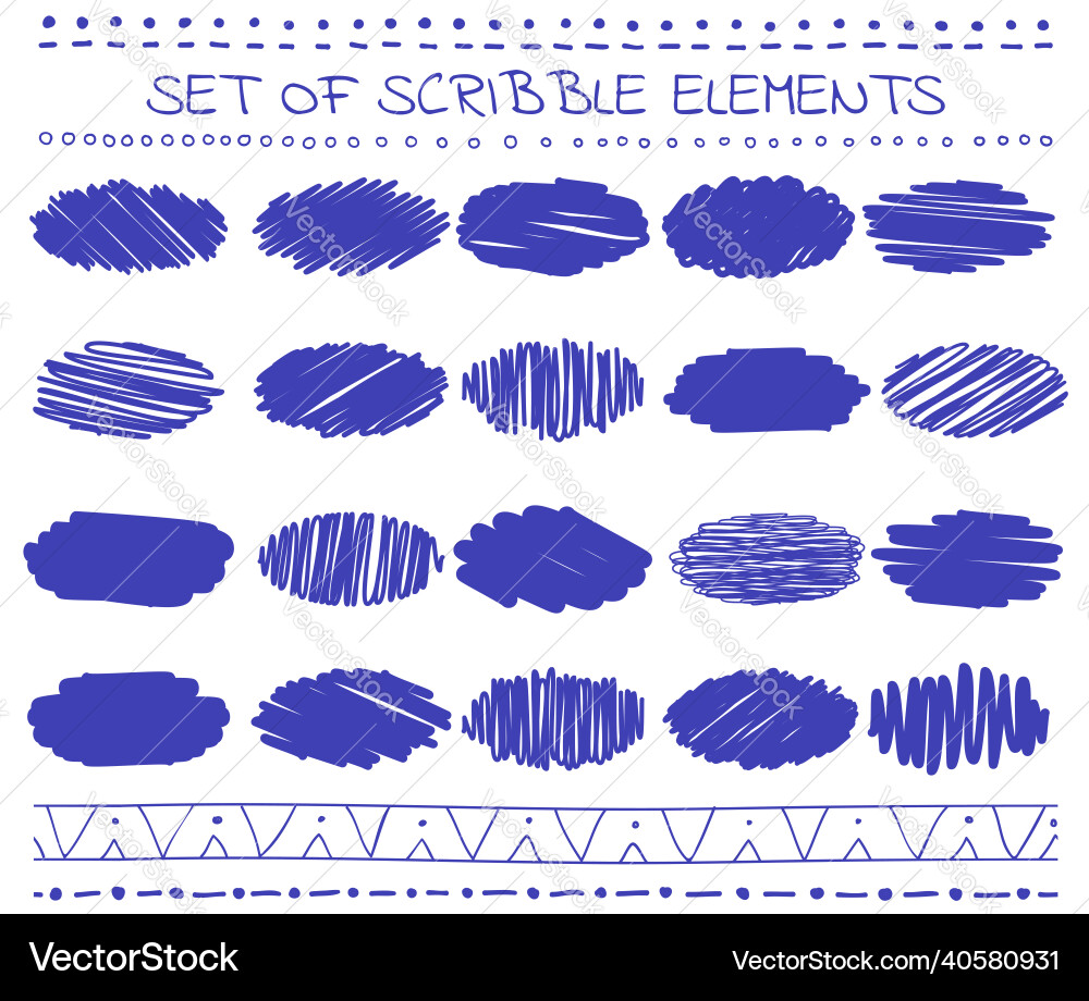 Collection of scribbled lines in hand drawn style Collection of scribbled lines in hand drawn style vector image