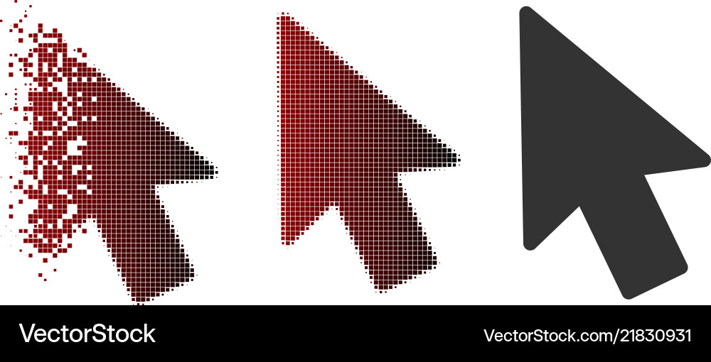 Dissolving pixelated halftone mouse pointer icon Dissolving pixelated halftone mouse pointer icon vector image