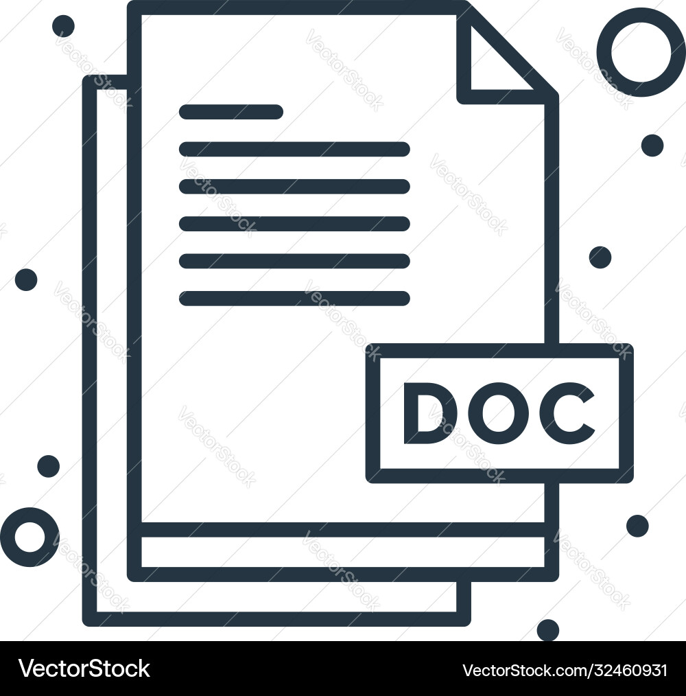 Doc file format icon editable Doc file format icon editable vector image