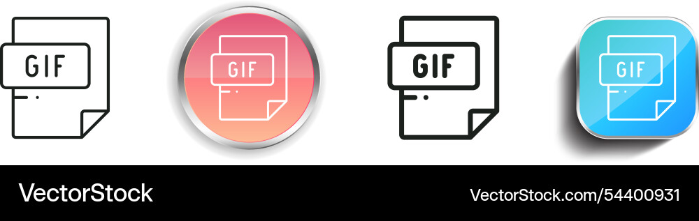 Gif file format icon thin linear regular Gif file format icon thin linear regular Vector Image
