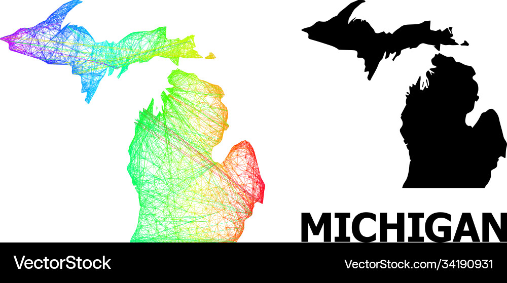 Linear map michigan state with spectrum Linear map michigan state with spectrum Vector Image