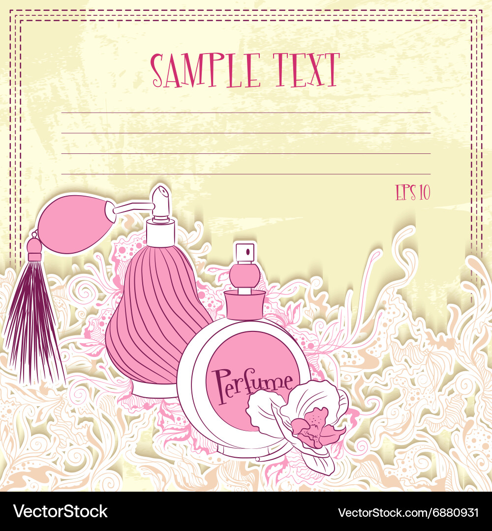 Message card with perfume vector image