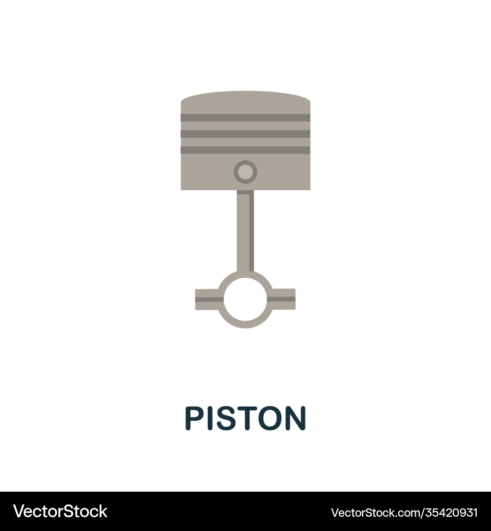 Piston flat icon color simple element from car Vector Image
