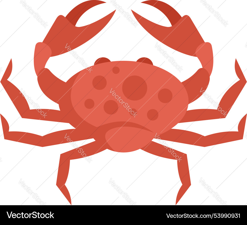 Red crab character showing claws open Red crab character showing claws open vector image