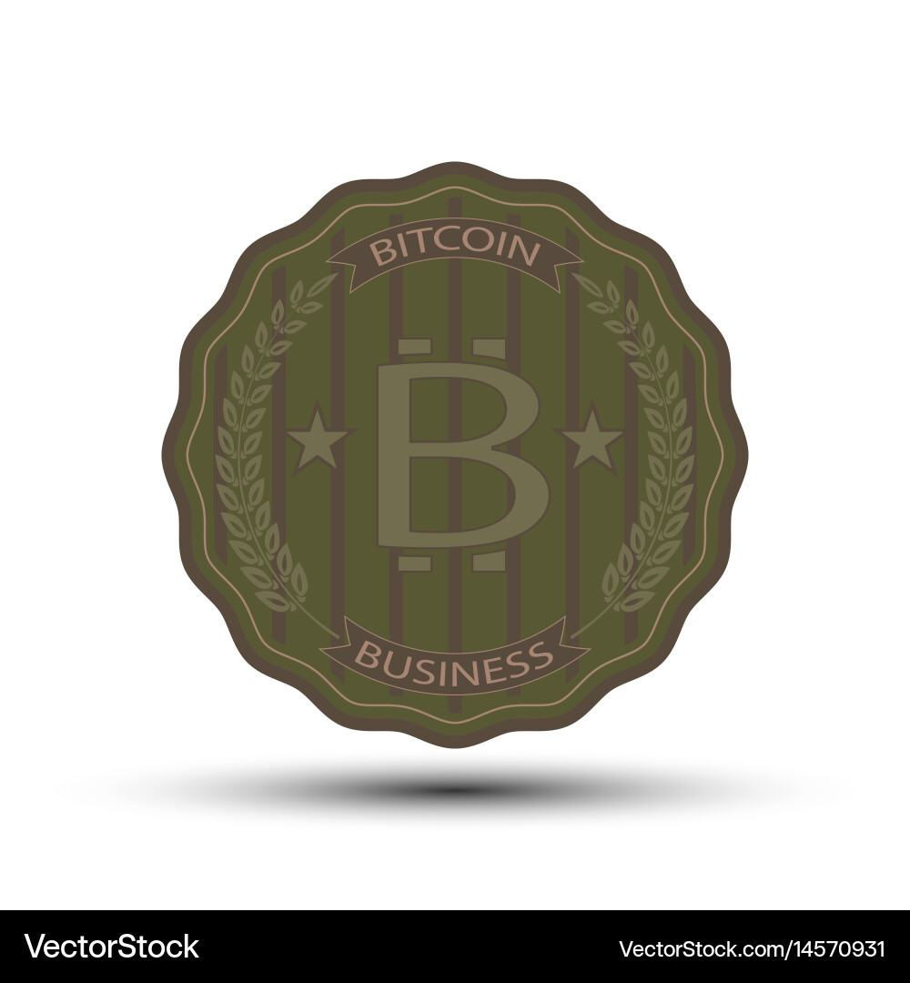 Retro badge with bit coin symbol Vector Image