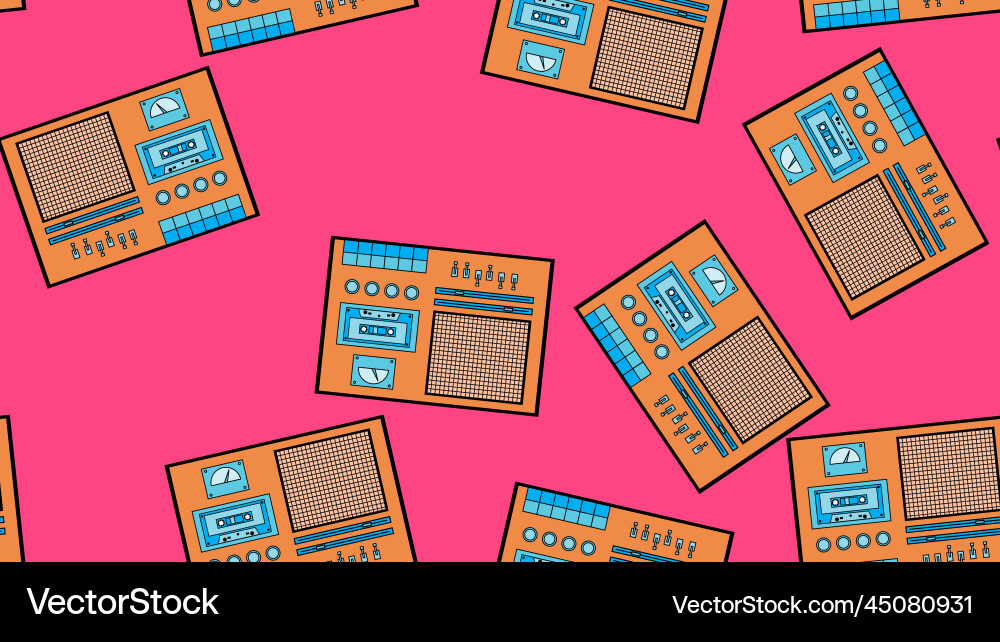 Seamless pattern endless with music audio Seamless pattern endless with music audio vector image
