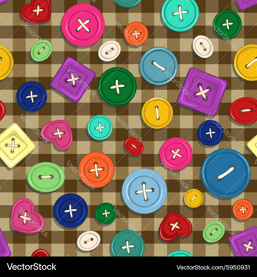 Seamless pattern of buttons vector image