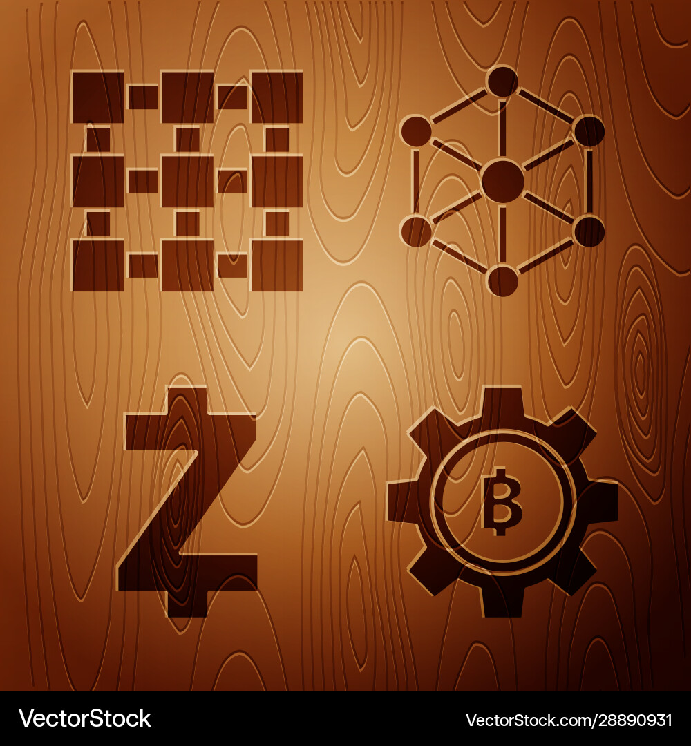 Set cryptocurrency coin bitcoin blockchain Set cryptocurrency coin bitcoin blockchain vector image