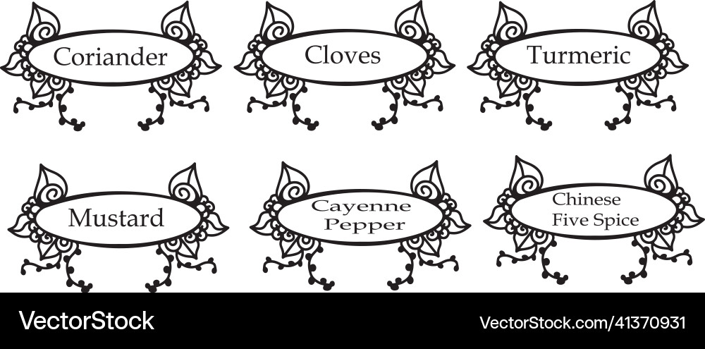 Set with spice labels for developers 3 Set with spice labels for developers 3 Vector Image