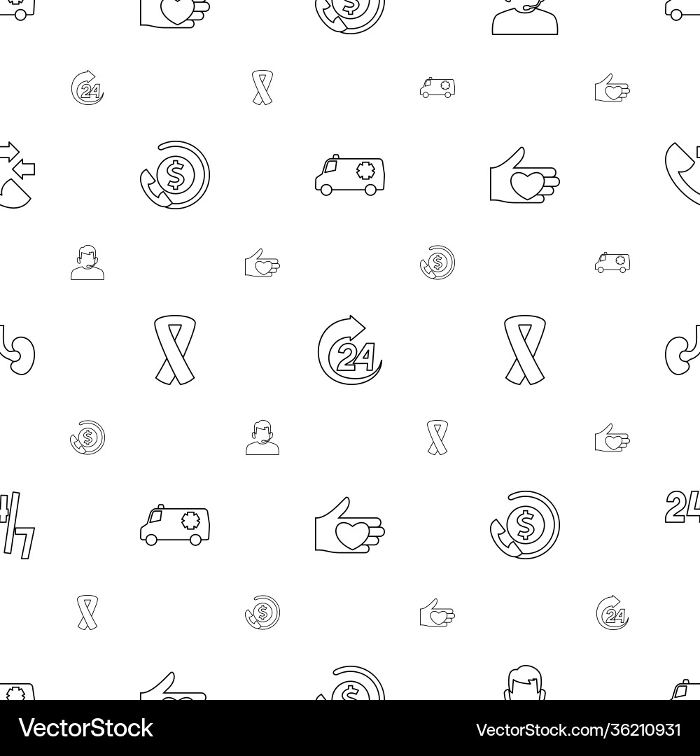 Support icons pattern seamless white background vector image