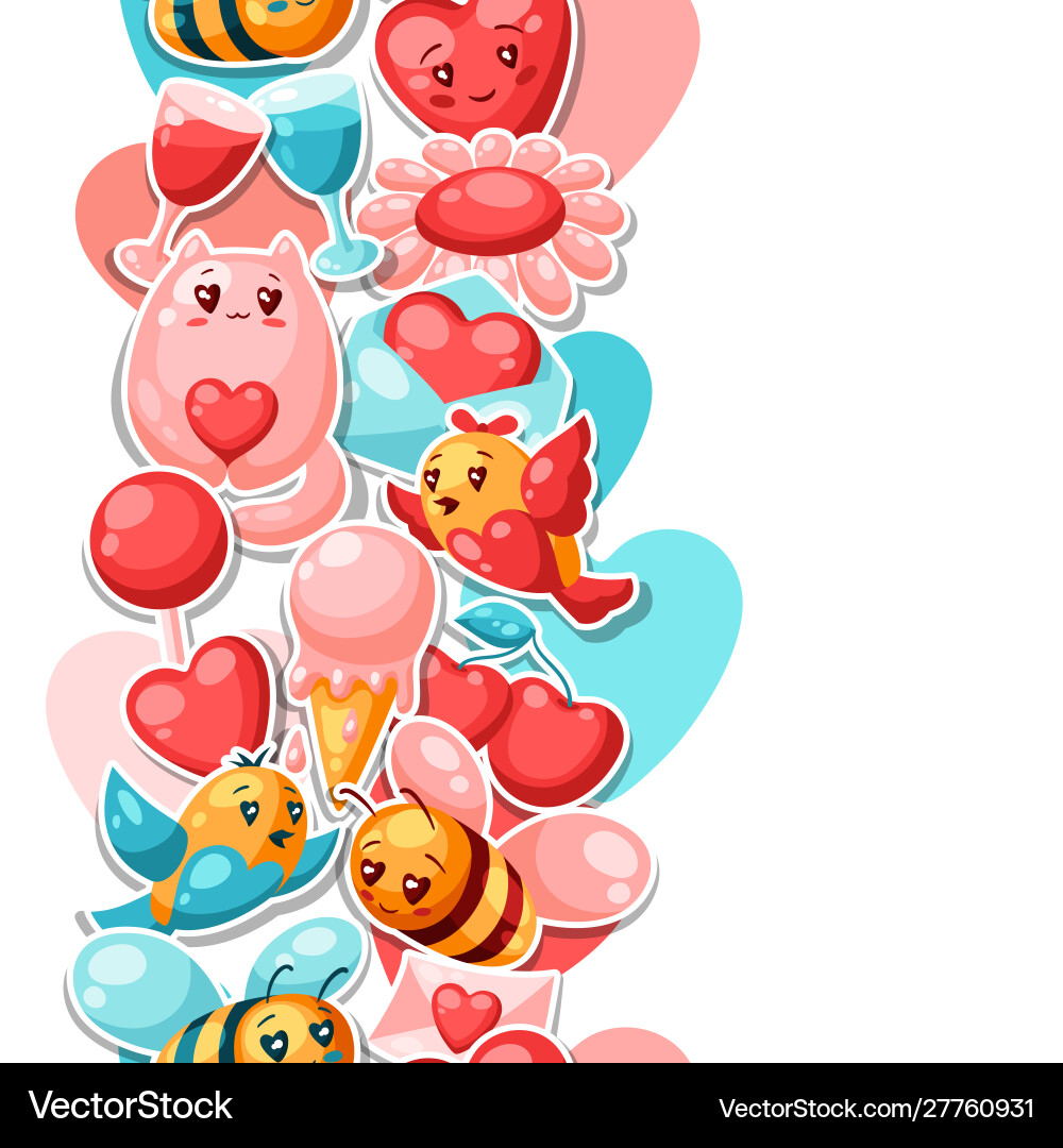 Valentine's Day Seamless Pattern Vector Image