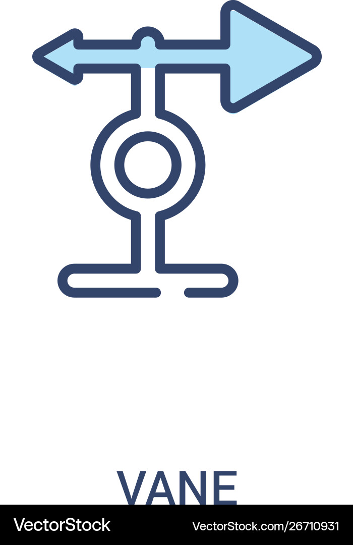 Vane concept 2 colored icon simple line element Vane concept 2 colored icon simple line element vector image