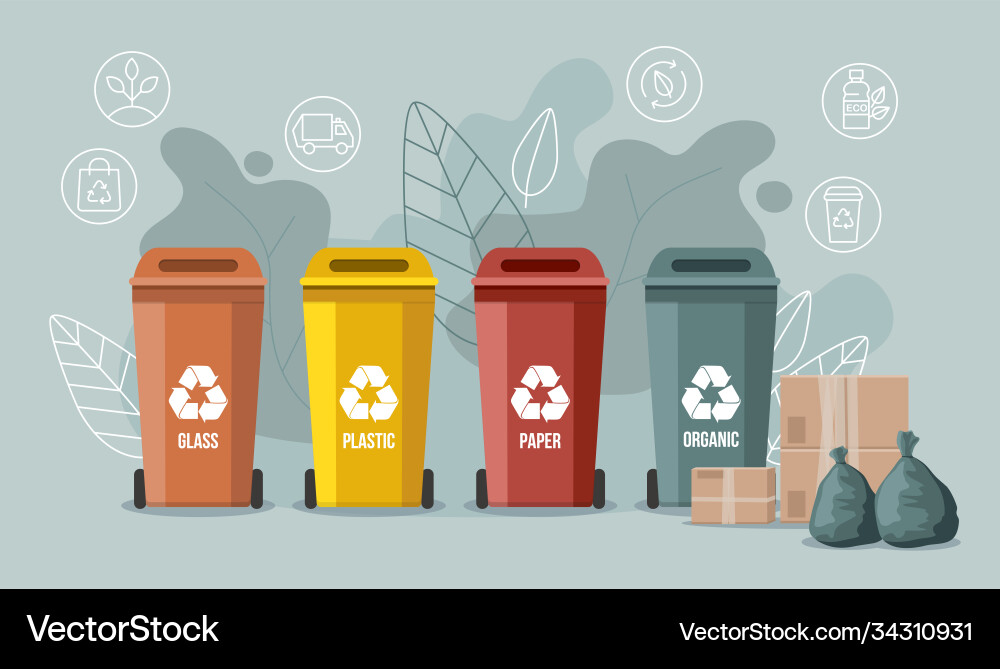 Waste sorting recycling garbage Vector Image