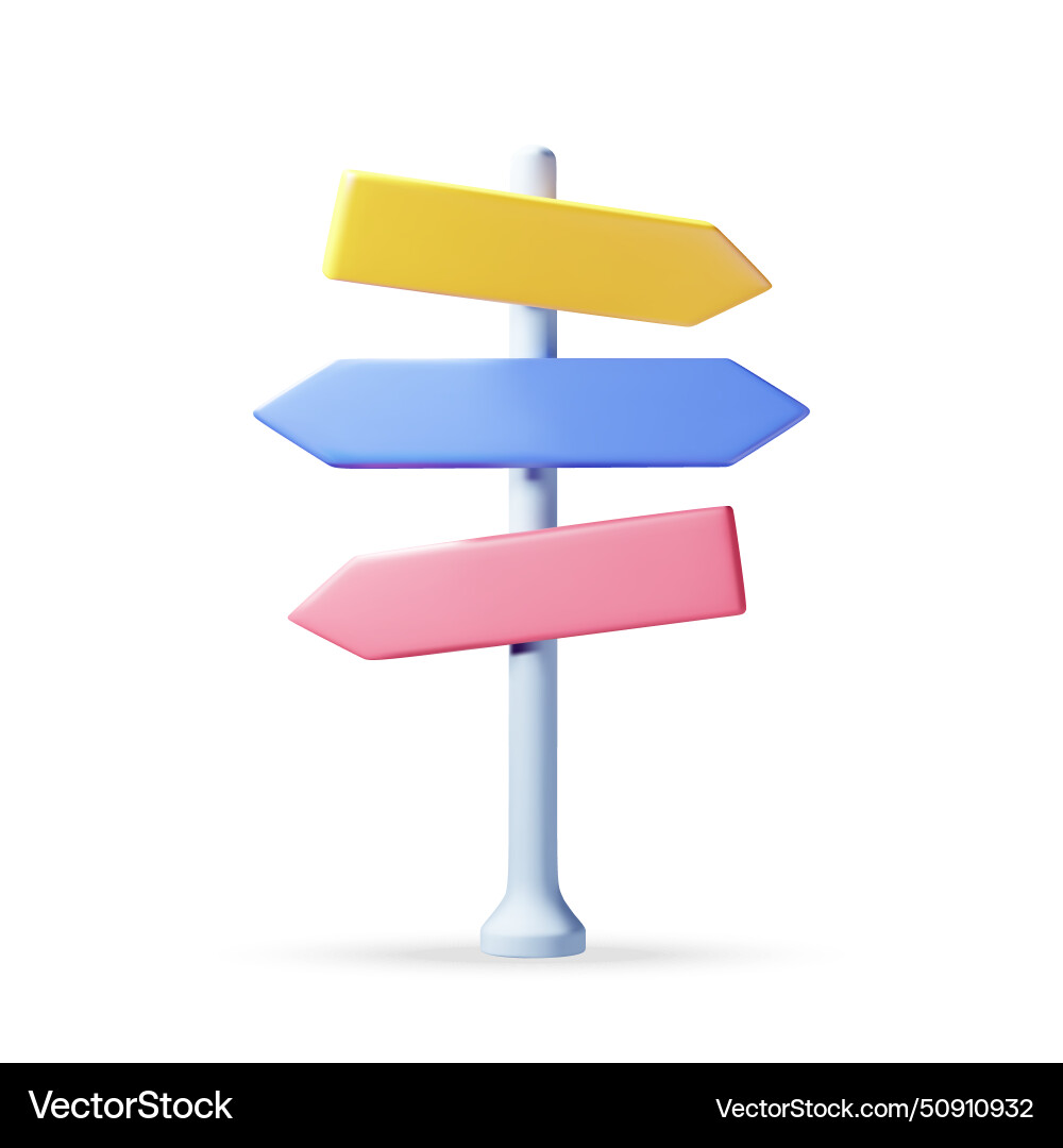 3d empty signpost with directions isolated 3d empty signpost with directions isolated vector image