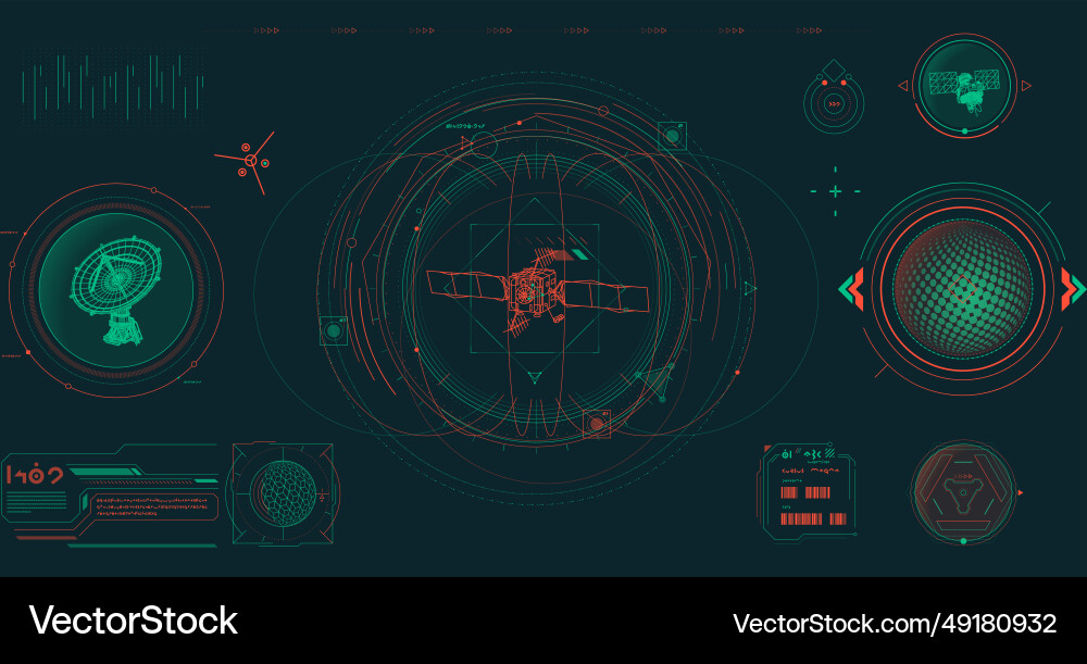 Data elements for sci-fi interface Data elements for sci-fi interface vector image