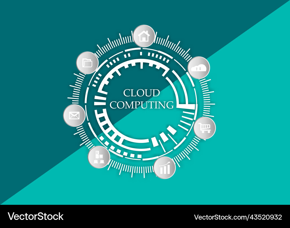 Graphics drawing cloud computing network Graphics drawing cloud computing network vector image