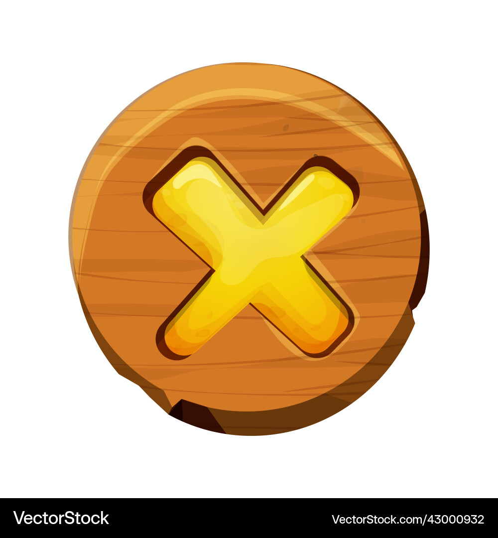 Holz schließen Knopf Spiel-Schnittstelle Menüelement Holz schließen Knopf Spiel-Schnittstelle Menüelement vektorbild