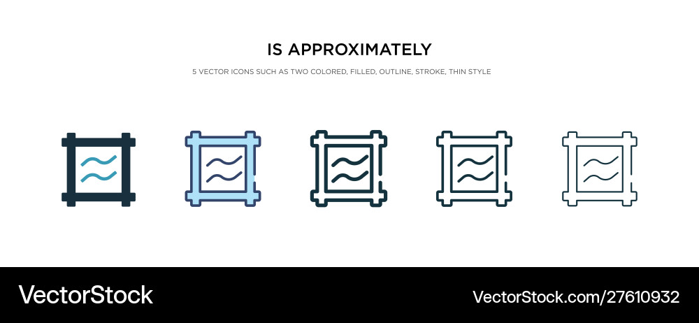 Is approximately equal to icon in different style Is approximately equal to icon in different style vector image