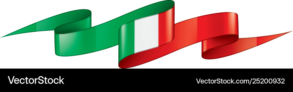 Italien Flagge auf weißem Hintergrund Vektorbild