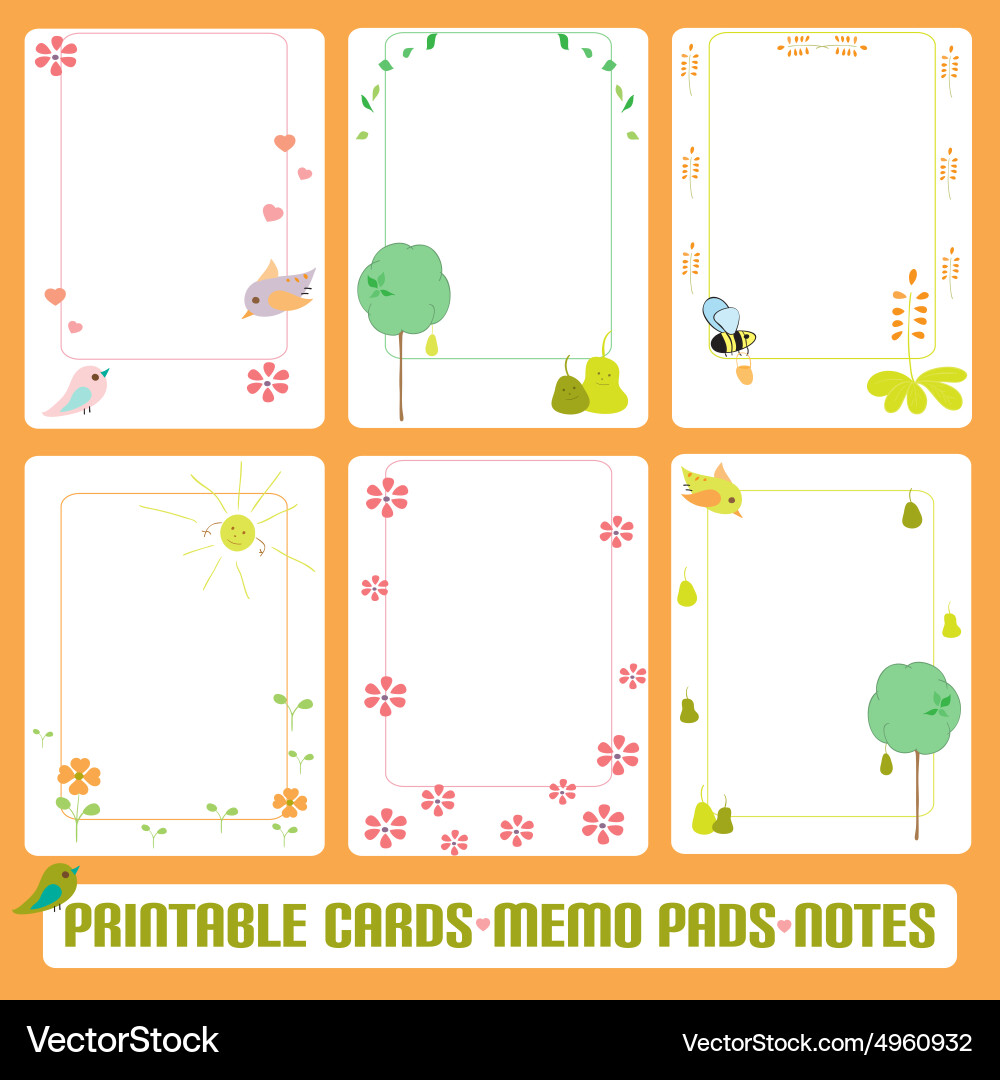 Memo set Vector Image