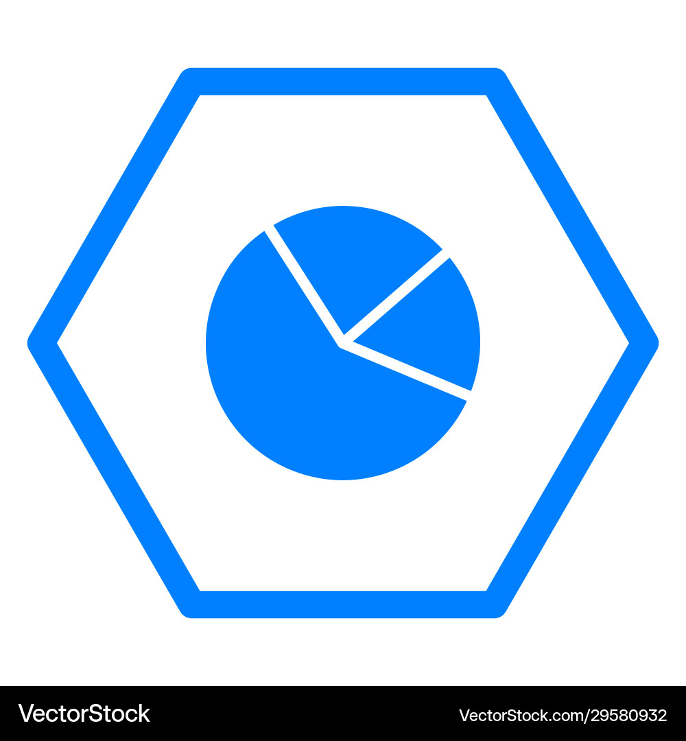 Pie chart and hexagon Vector Image