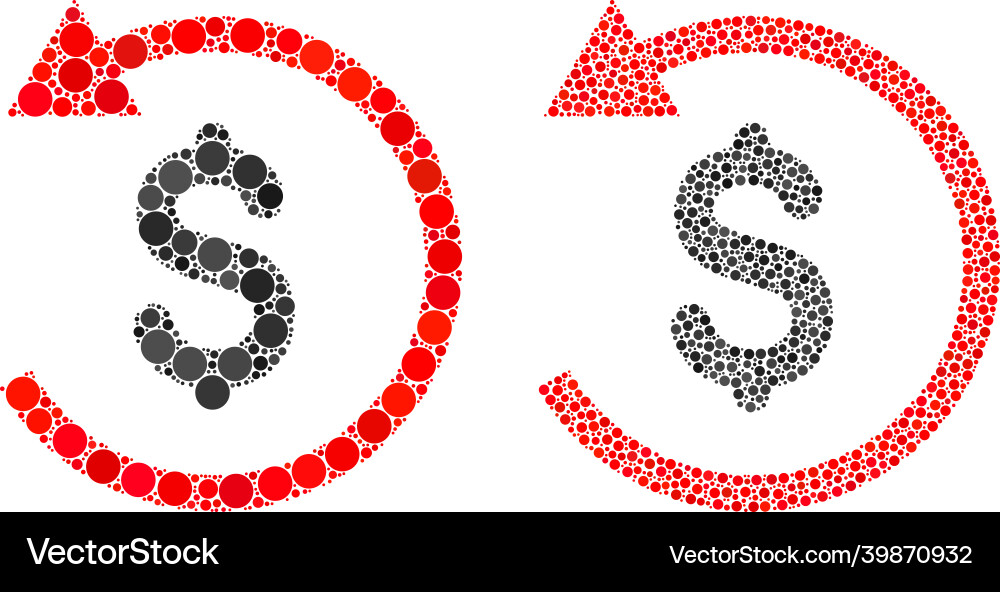 Runde Dot Rückerstattung Symbol Mosaik Runde Dot Rückerstattung Symbol Mosaik vektorbild