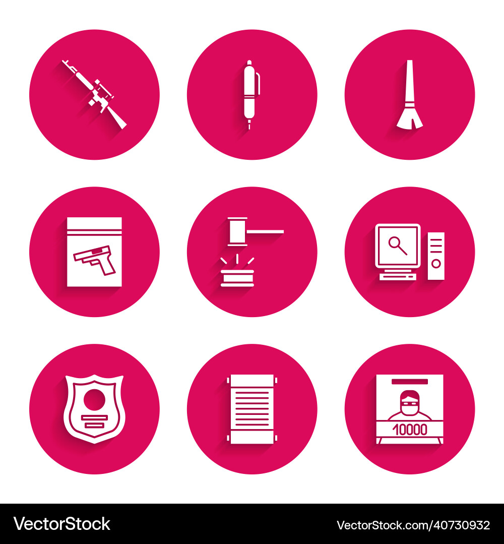 Set judge gavel decree paper parchment scroll Set judge gavel decree paper parchment scroll vector image