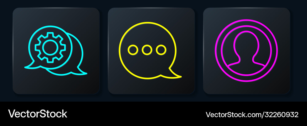 Set line speech bubble chat create account screen Set line speech bubble chat create account screen vector image