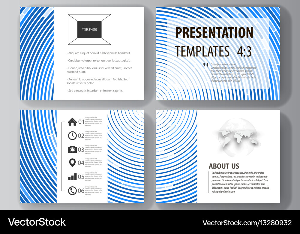 Set of business templates for presentation slides vector image