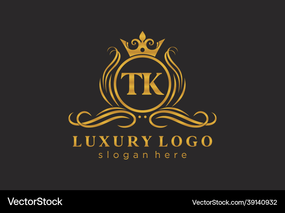 TK Letter Royal Logo Template vector image