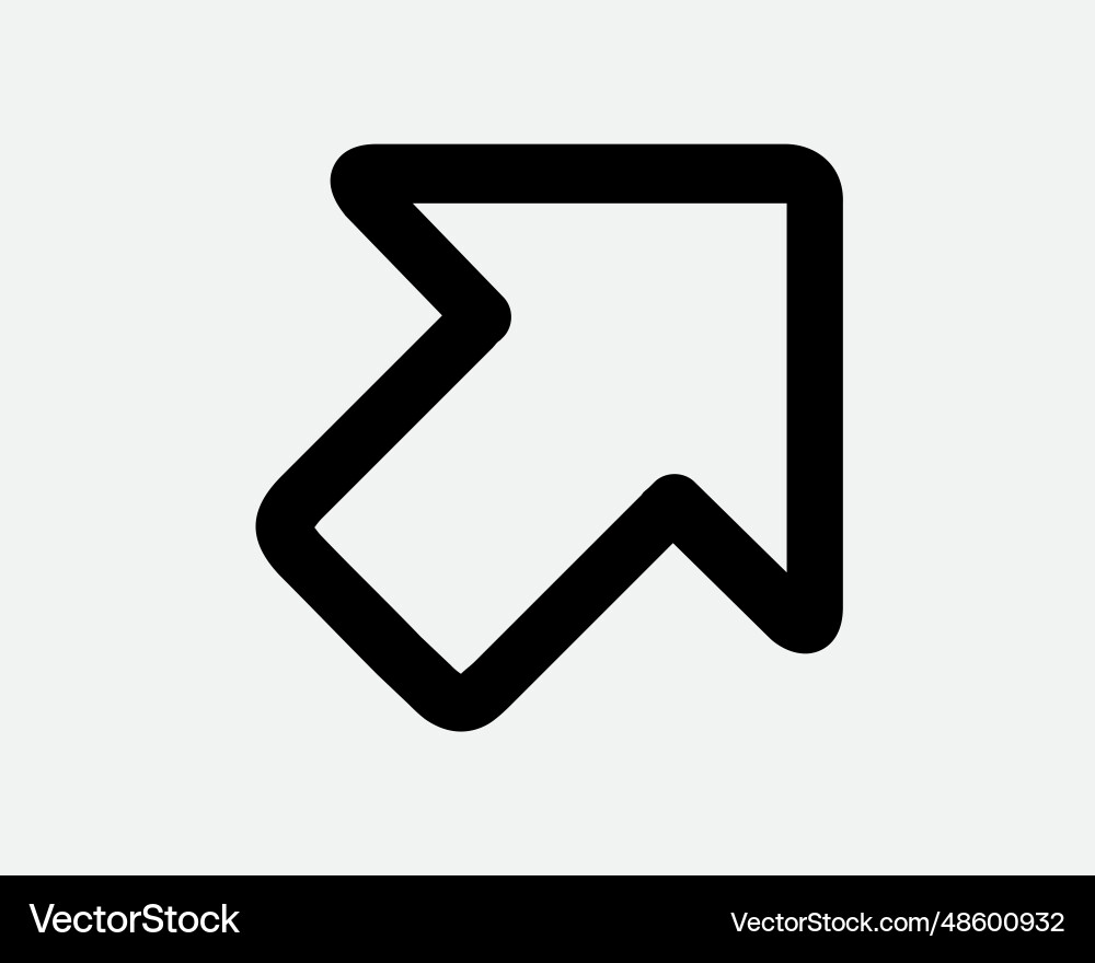 Top right arrow line icon pointer point navigation Top right arrow line icon pointer point navigation vector image