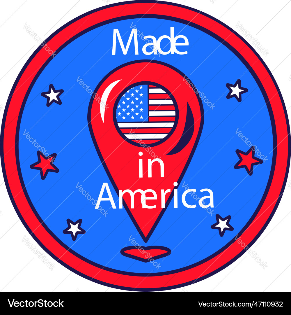 Usa made in america festive american flag badge Usa made in america festive american flag badge vector image