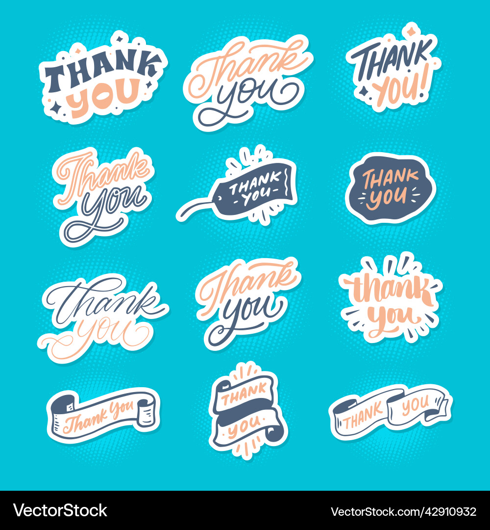 Vielen Dank an die Handhaber Sticker Pack Vielen Dank an die Handhaber Sticker Pack vektorbild