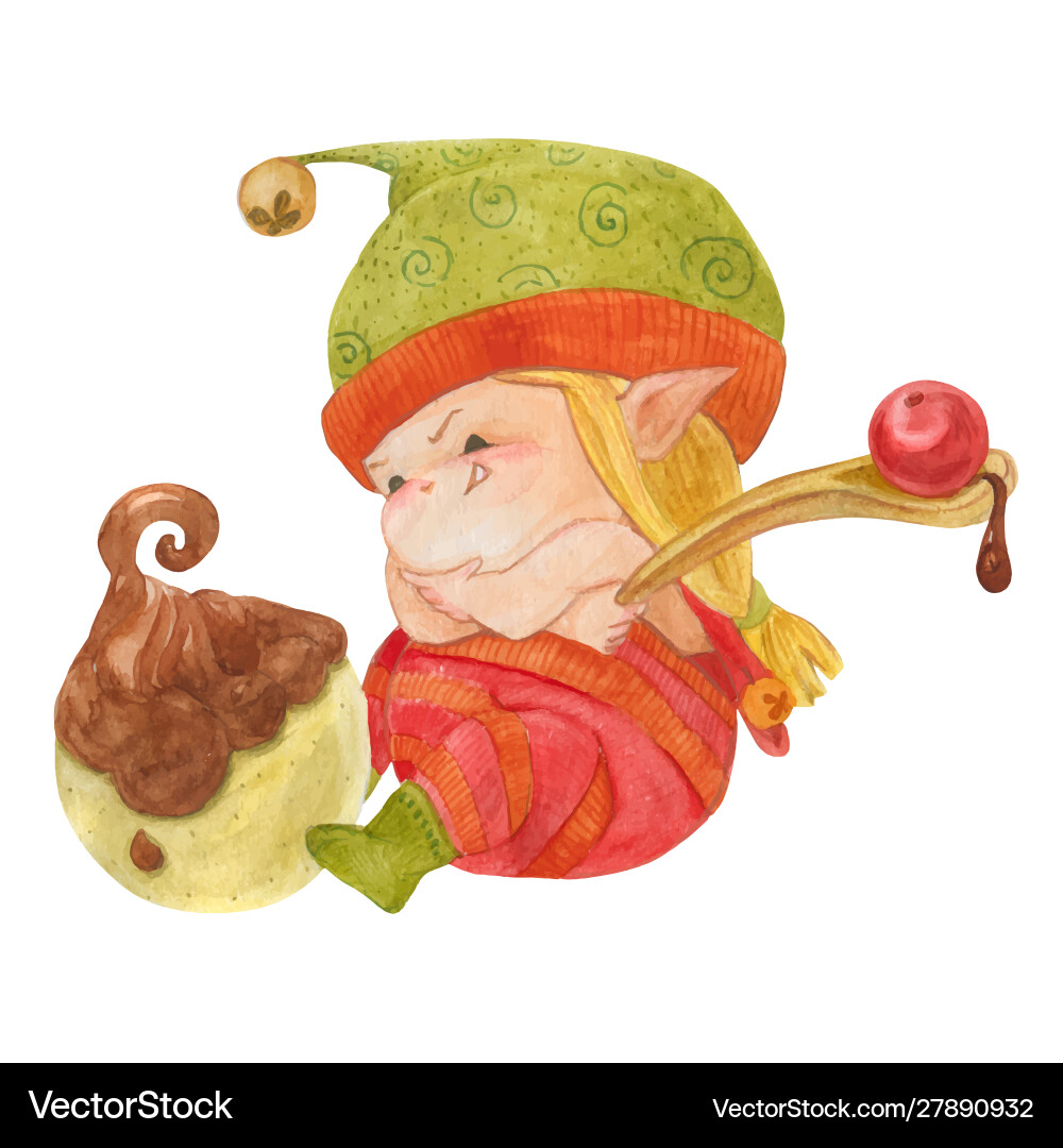 Weihnachten Elf Geschichte Elf-Künstler schmücken süß Weihnachten Elf Geschichte Elf-Künstler schmücken süß vektorbild