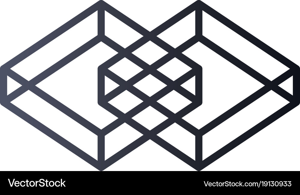 Abstract box cube logo icon template blockchain vector image