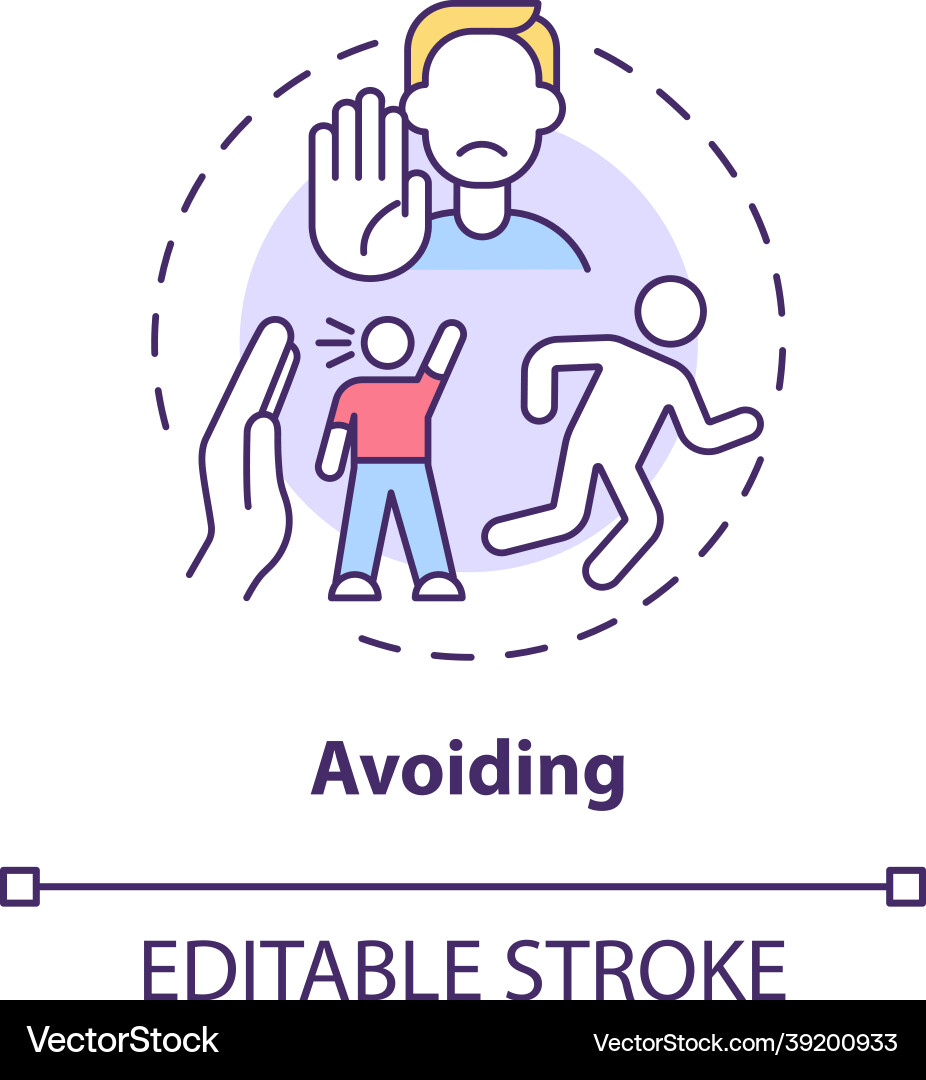 Avoiding concept icon Avoiding concept icon vector image