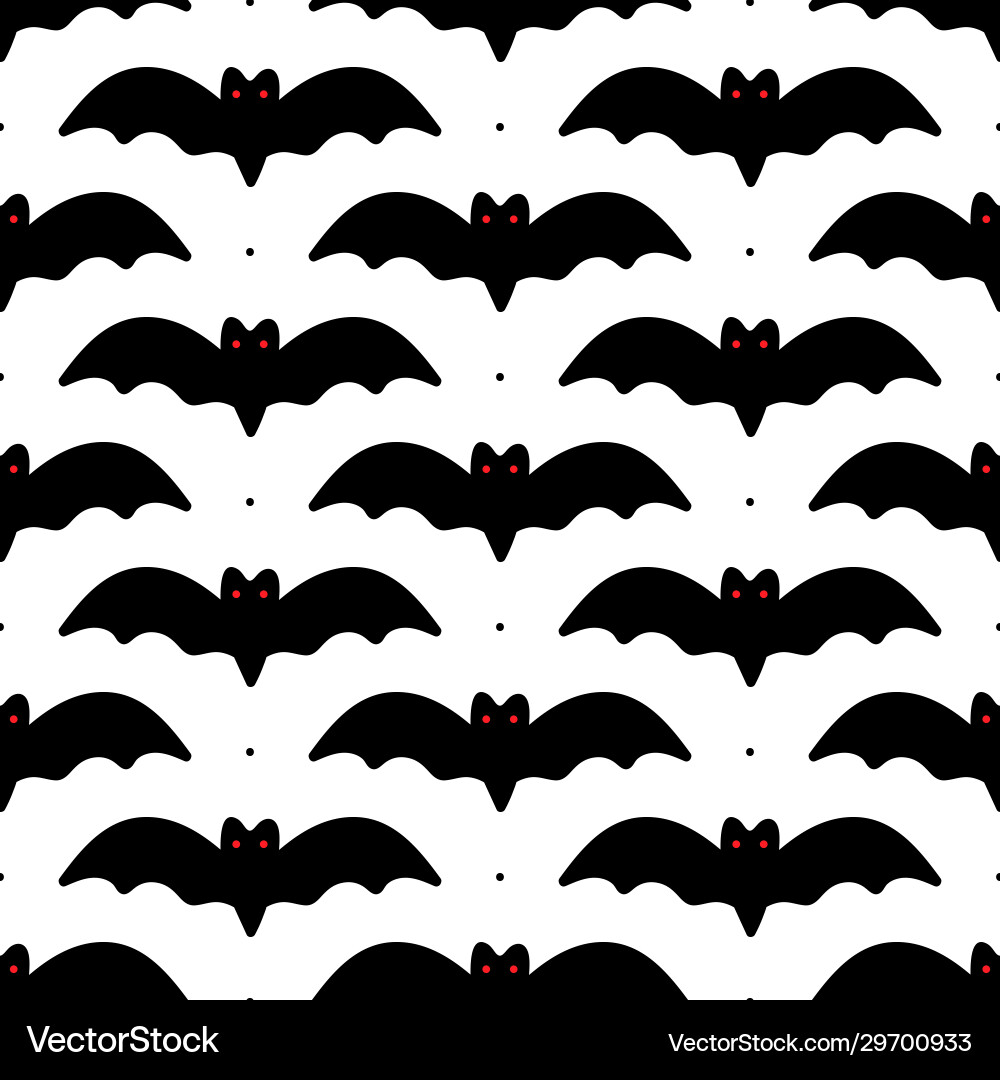 Bats and dots seamless pattern Bats and dots seamless pattern vector image