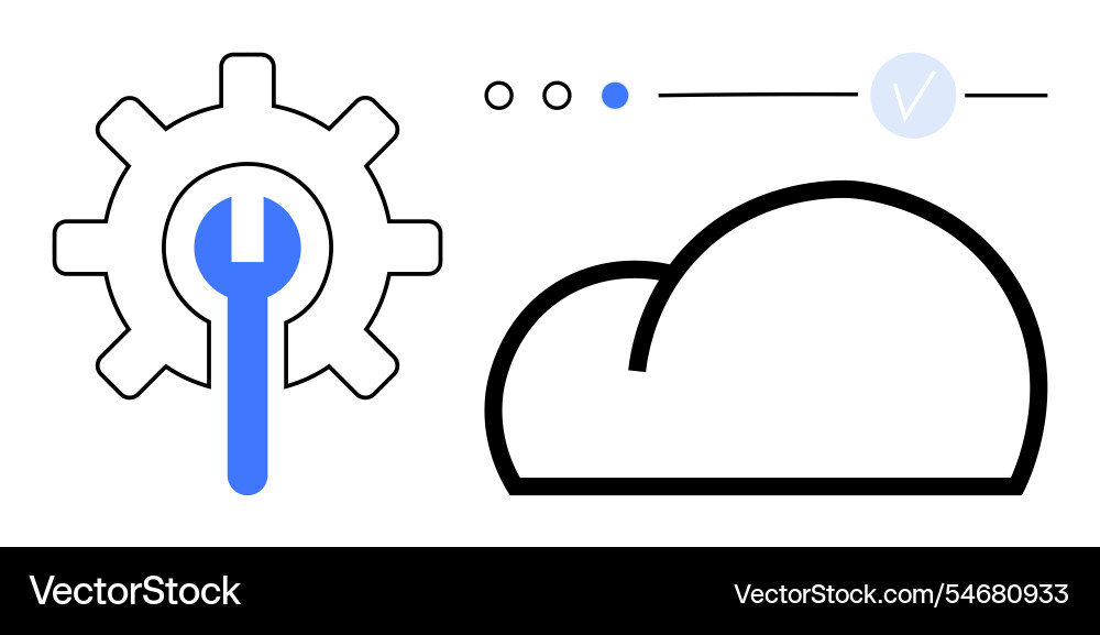 Cloud computing integration tool with gear Cloud computing integration tool with gear vector image