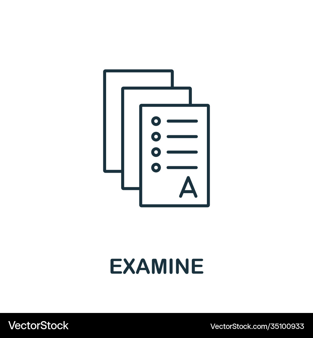 Examine icon line style element from audit Vector Image
