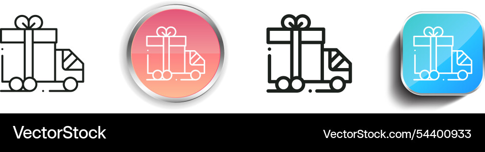 Gift icon thin linear regular and button style vector image