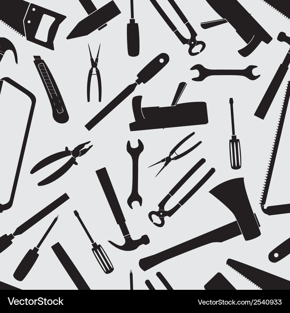 Hand Tool Icon Set - Pattern vector image