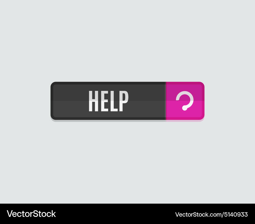 Help web button modern flat design vector image